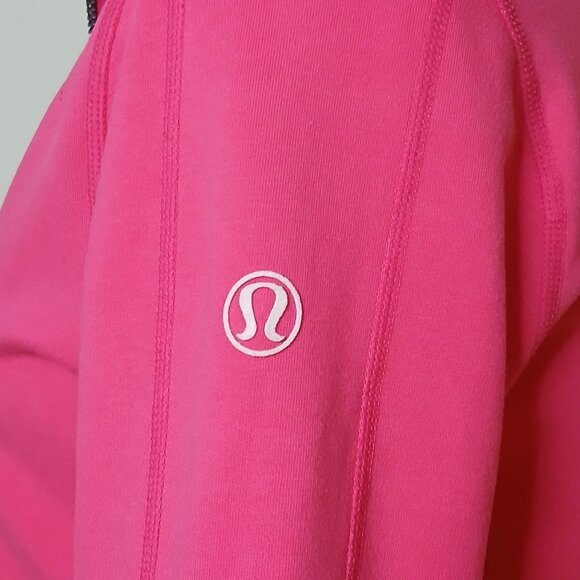 Lululemon Mogul Full-Zip Satin Ribbon Trim Jacket RARE size 8 hot pink - Picture 6 of 9